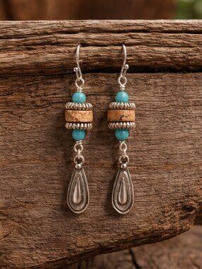 2 for $12 -Gorgeous handmade natural stone dangly earrings!